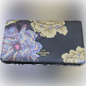 COACH 78559 A Callie Foldover Chain Clutch Signature Canvas w/ Kaffe Fassett